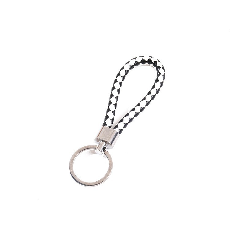 Creative woven key chain pu leather rope car pendant key chain small gift manufacturer leather rope key chain wholesale