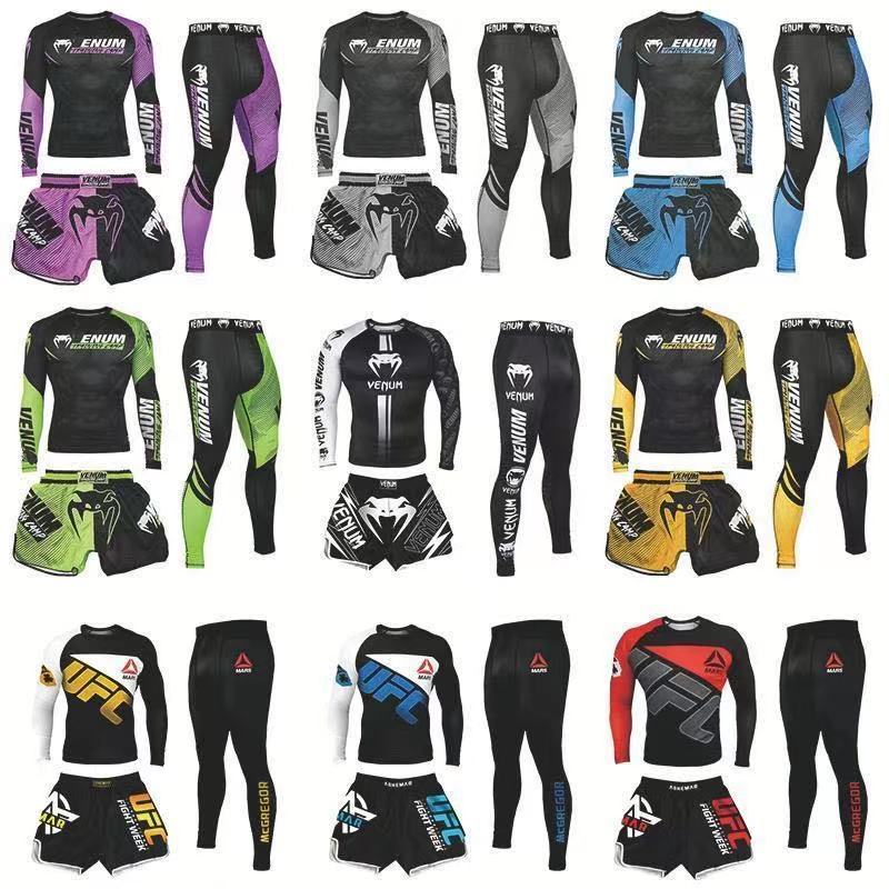 New product boxing pants fighting MMA comprehensive fighting ufc running training quick-drying pants venom three-piece set