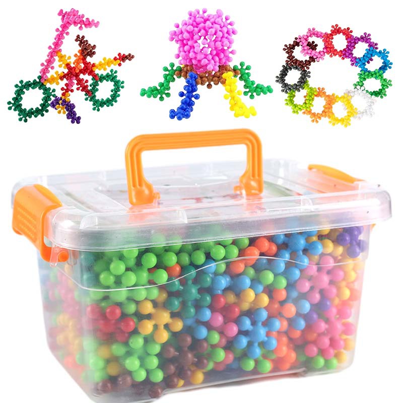 Plum Blossom Building Blocks Cross-border Amazon 3D Snowflake Plastic Splicing Rotatable Three-dimensional Building Blocks Children's Toys