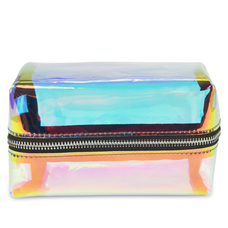 Factory direct Crystal travel waterproof skin care storage bag candy color TPU laser transparent cosmetic bag wholesale