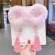 Pink tassel hair ring-1 pair