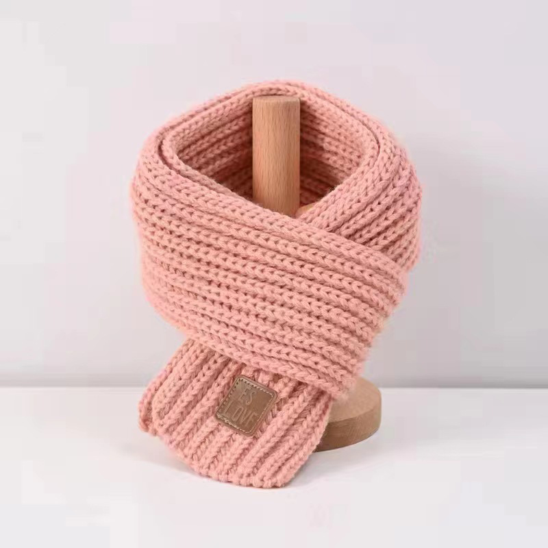 Children's scarf men's warm girl's thickened small scarf knitted Korean style boys' and girls' baby scarf autumn and winter