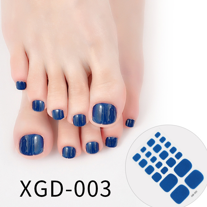 Cross-border ins foot stickers nail stickers full solid color 3D toenail stickers nail oil film