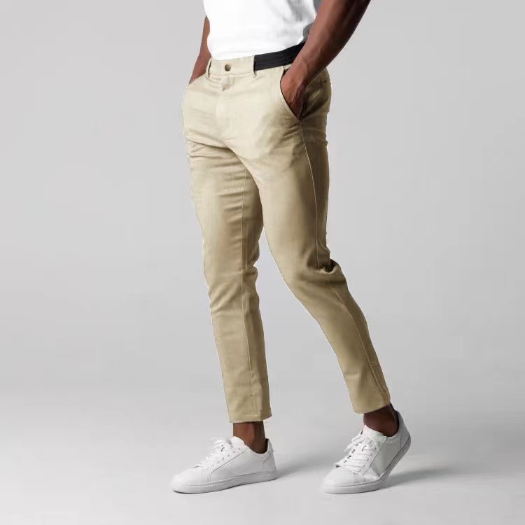 2023 Four Seasons new men's casual pants Amazon foreign trade breathable Men's Youth Business All-matching cotton trousers