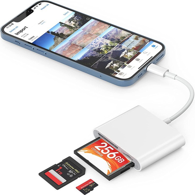 三合一cfカードリーダーはアップルのtfカードの一眼レフsdカメラカードセットの高速携帯電話リーダーを適用します。|undefined