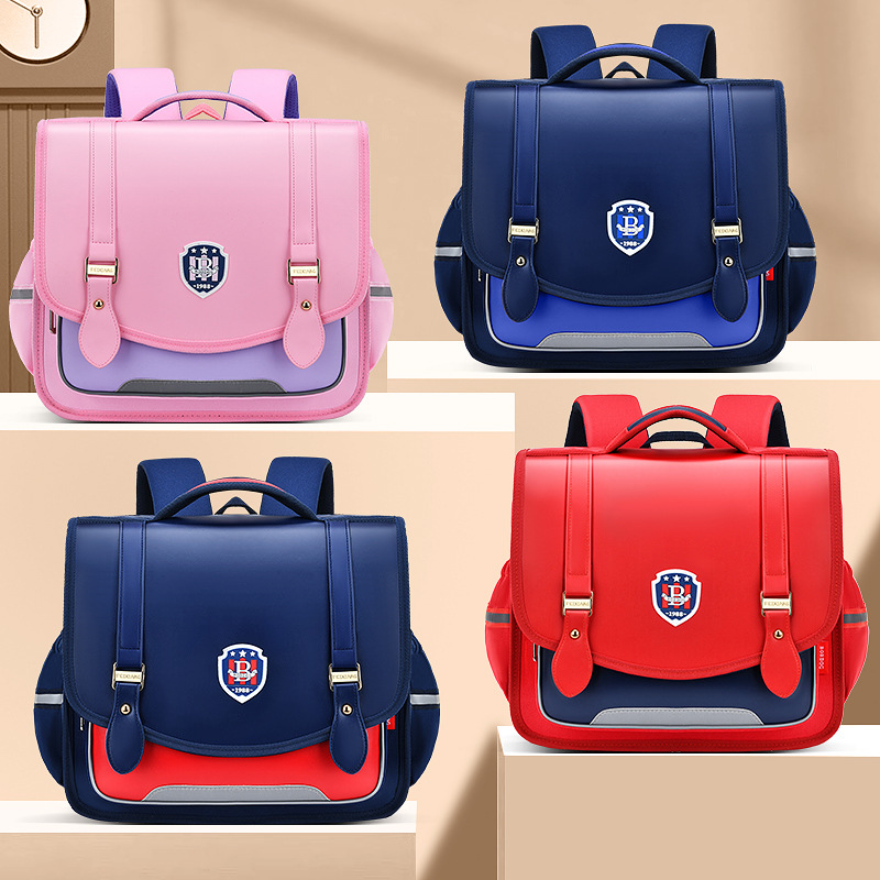 Babu bean horizontal version schoolbag primary school boys and girls grade 123 burden reduction spine protection backpack a generation of hair
