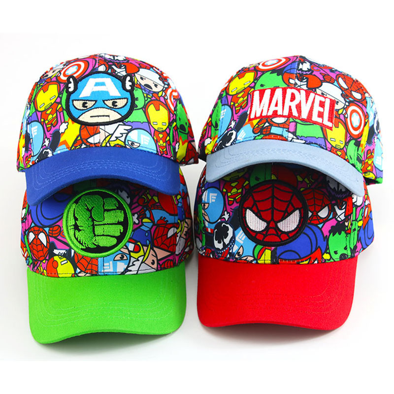New Children's Hat Spider-man Printed Baseball Cap Cartoon Embroidered Spring All-match European and American Children's Cap