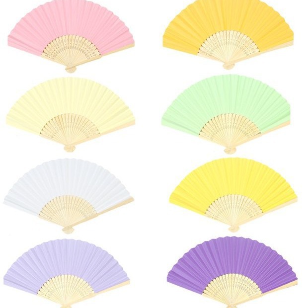 DIY fan blank hand folding fan children's painting hand-painted calligraphy cartoon blank single-sided paper fan