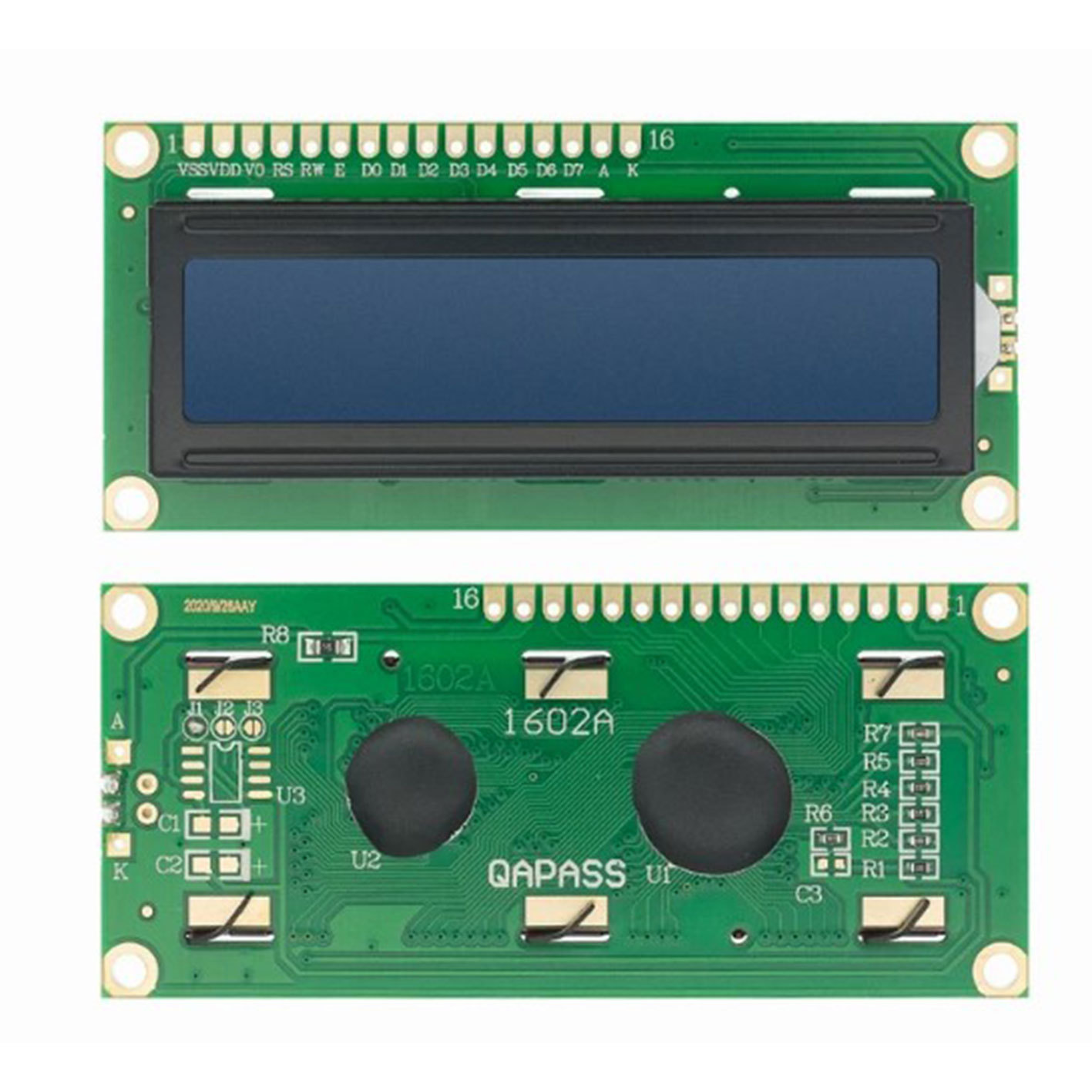 蓝屏/黄绿色屏幕1602A/2004A/12864B LCD屏幕5V LCD带背光IIC/I2C