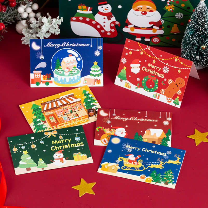 New Christmas greeting card Christmas cute cartoon blessing small card gift message card