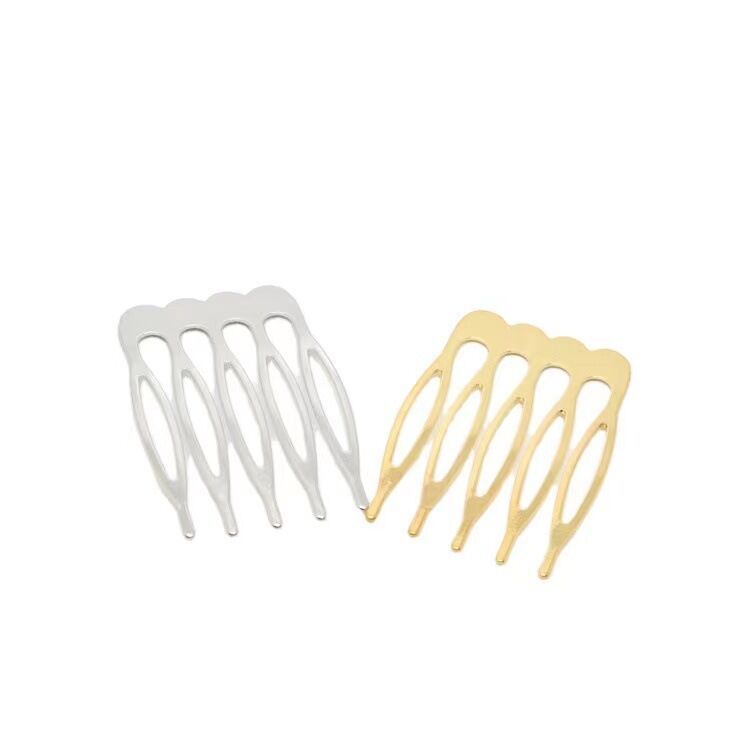 Korean antique style bride gold and silver 5/8/10 tooth iron piece comb DIY handmade hair comb hairpin headwear accessories