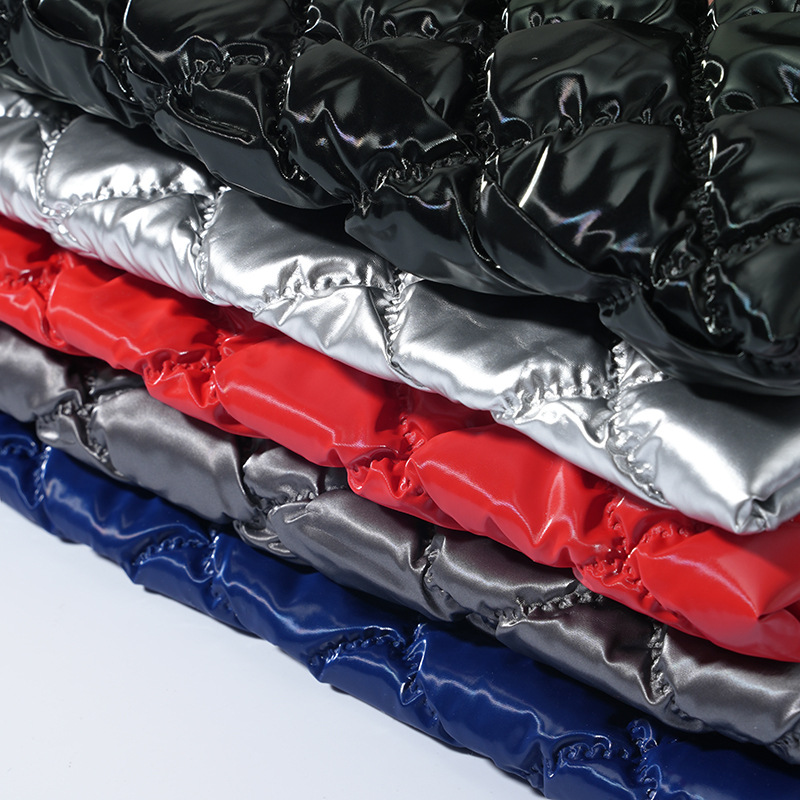 New thickened square Plaid matte Pu imitation quilted ultrasonic embossed laminated cotton composite leather clothing bag leather