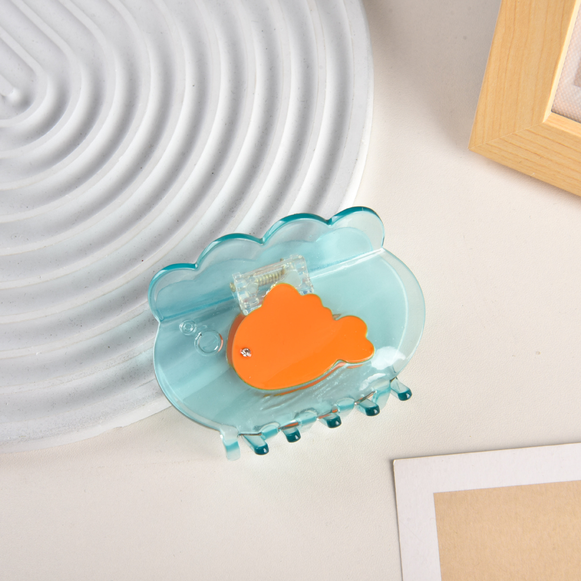 YHJ hair accessories new acetate grip transparent fish tank hairpin cute animal fish shark clip plate hairpin hair grip_voghion.com