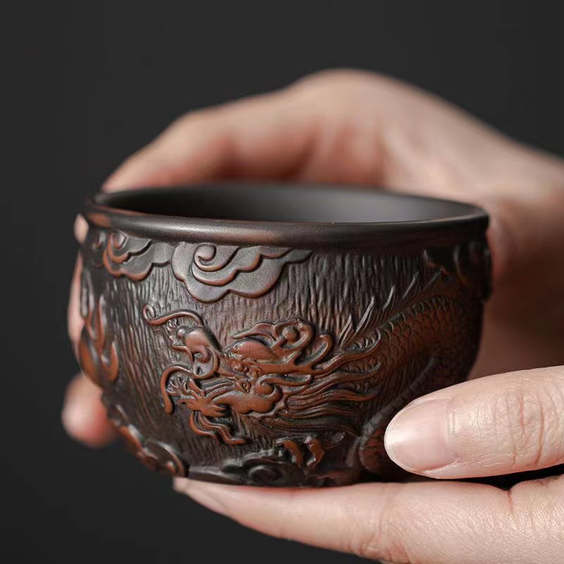 Purple Pottery Tea Tasting Cup Master Cup Purple Clay Tea Cup Kung Fu Tea Set Single Cup Large Tea Bowl Tea Holder Tea Table Ornaments Gifts