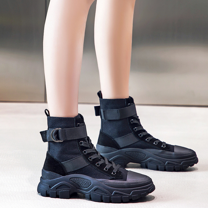 Martin Boots Women's Autumn 2023 New Three-color Internet Trendy Motorcycle Boots Thin Breathable Handsome Heightened Fashionable Ankle Boots