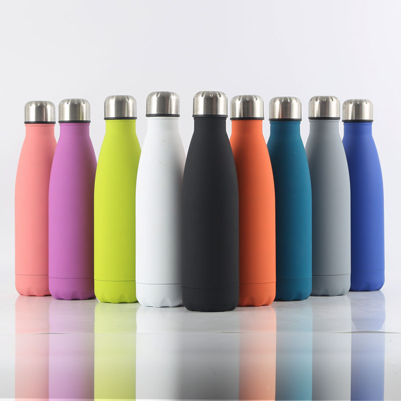 Cross-border exclusive Coke bottle stainless steel thermos bullet sports kettle gift LOGO lettering champagne glass