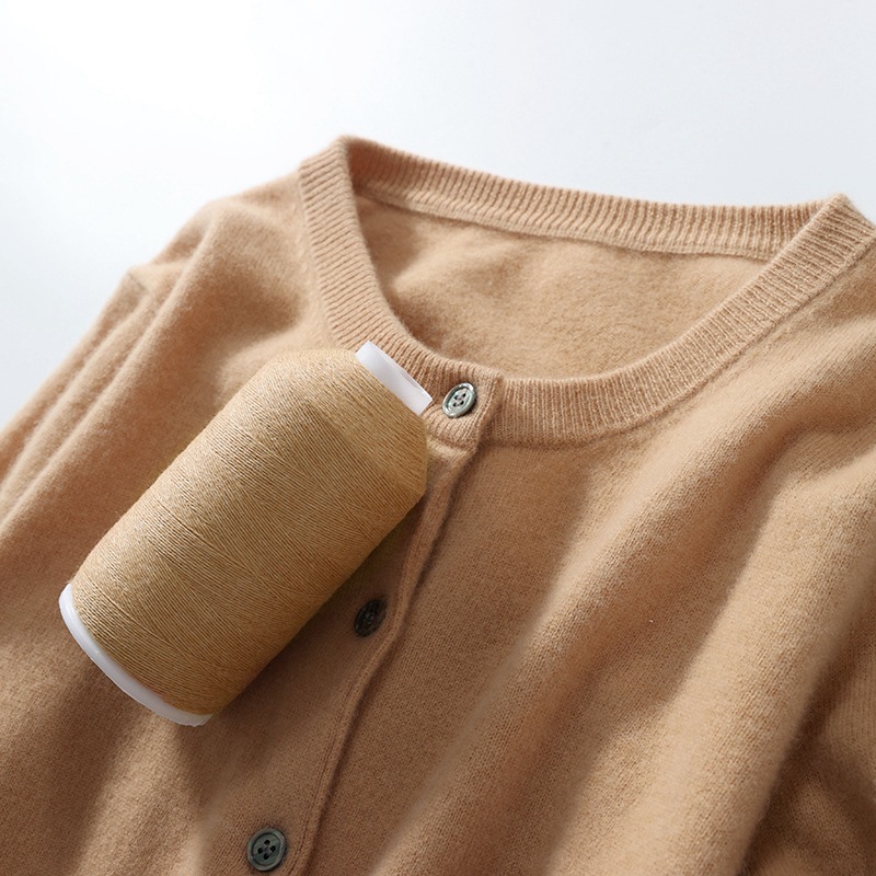 Sweater Cardigan Coat Autumn Women's 24 New Korean Style Explosions Round Neck Loose Outer Wear Knitted Base Shirt Top
