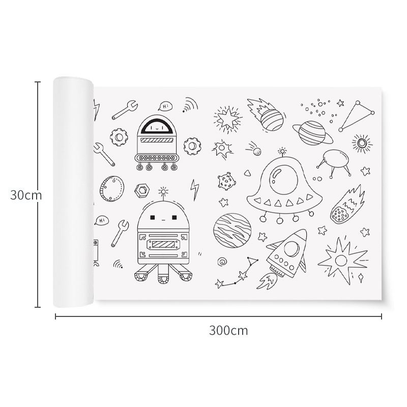 Cross-border hot-selling children's graffiti scroll, super long coloring painting, quality baby painting teaching materials, wall painting paper wholesale