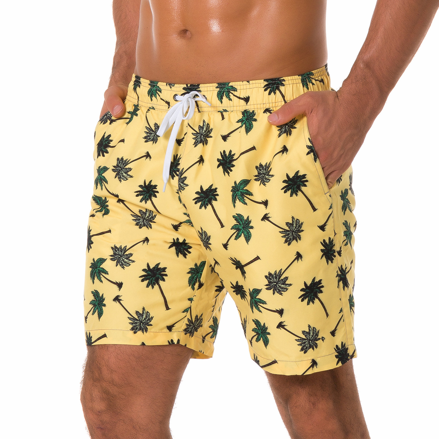 Summer Beach Pants Men's Quick-Dry Waterproof Shorts Beach Holiday Shorts Loose Multi-Pocket Straight Large Pants