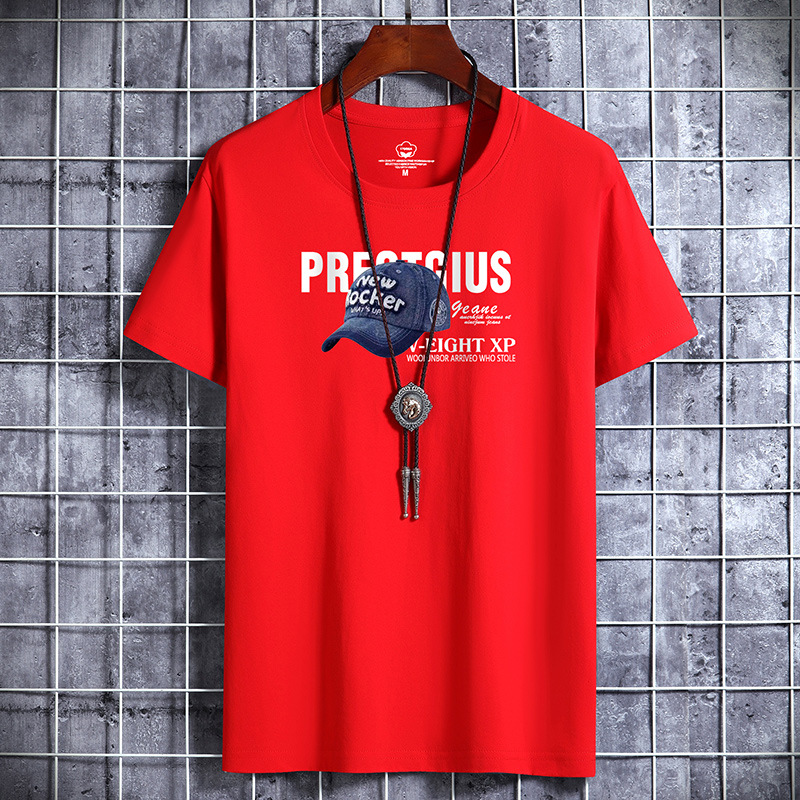 New Short-sleeved T-shirt Men's Summer Trendy All-match Base Shirt Men's ins Student Loose Top Large Size Cotton Half-sleeved Shirt