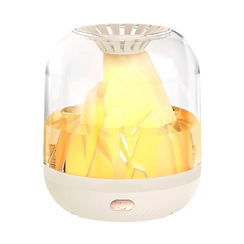 New rechargeable humidifier flame aromatherapy machine home large capacity intelligent volcano spray atomizer desktop cross-border