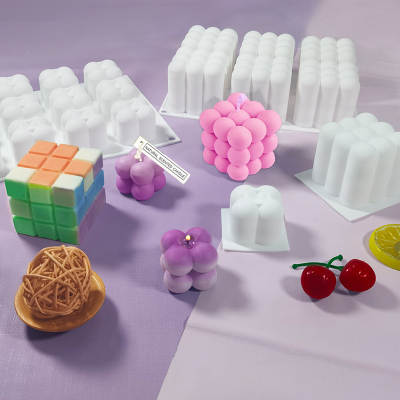 6-piece cube silicone mold creative 15-piece magic ball mousse cake mold aromatherapy candle DIY soap mold in stock