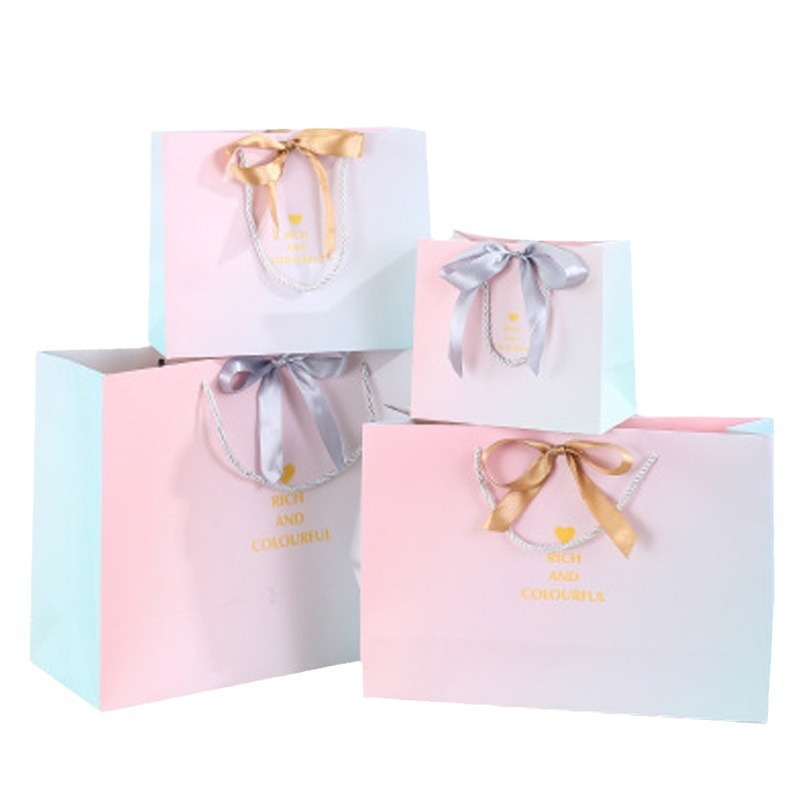 Ins Style Gradient Clothing Packaging Bag Birthday Gift Bag Accompanying Gift Handbag Gift Bag