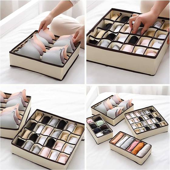 Underwear Storage Box Foldable Wardrobe Storage Underwear Panties Tinting Box Household Four-piece Storage Set