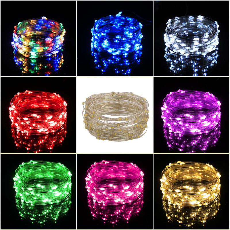 Led copper wire lamp outdoor solar light string courtyard waterproof baby's paddles Christmas decoration atmosphere small colored lights wholesale