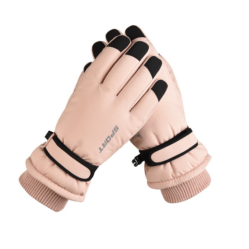 Ski gloves women's waterproof cold-proof fleece-lined thickened outdoor cycling warm winter fishing riding gloves