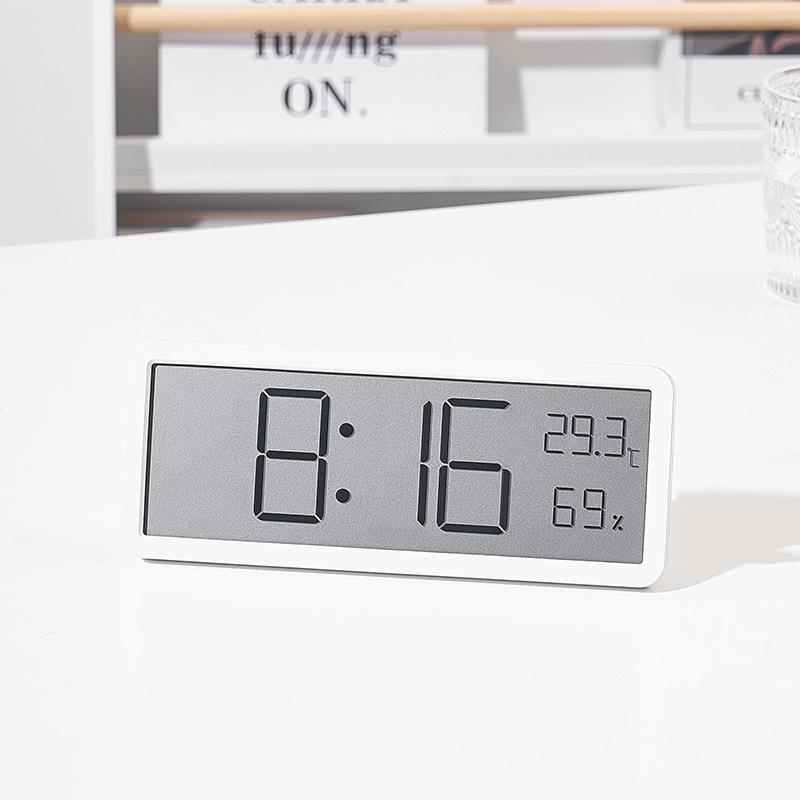INS Simple Large Screen Clock Living Room Wall Clock Temperature and Humidity Clock Creative Modern Clock Hanging and Standing YD106