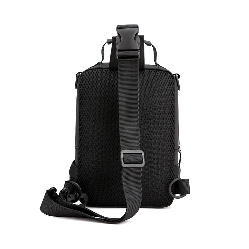 Korean Style Simple Lightweight All-match Crossbody Bag Men's Casual Men's Sports Chest Bag Large Capacity Student Shoulder Bag Black