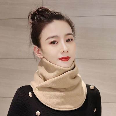 Neck Protection Small Scarf Women's Autumn and Winter Men's Neck Cover Shoulder Pare Cervical Windproof Warm Outdoor Cycling Plush Scarf All-match