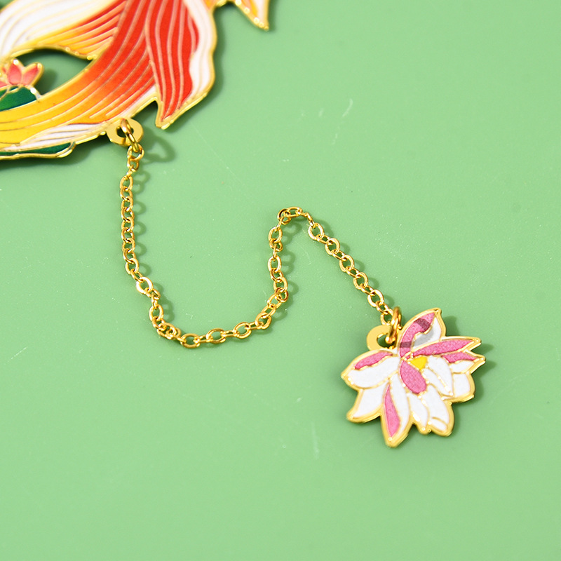 Chinese classical myth auspicious god beast metal bookmark in stock wholesale exquisite printing metal hollow brass bookmark