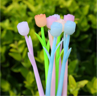 Creative small fresh roses meet sunshine color change soft rubber black gel pen flower gift pen student stationery