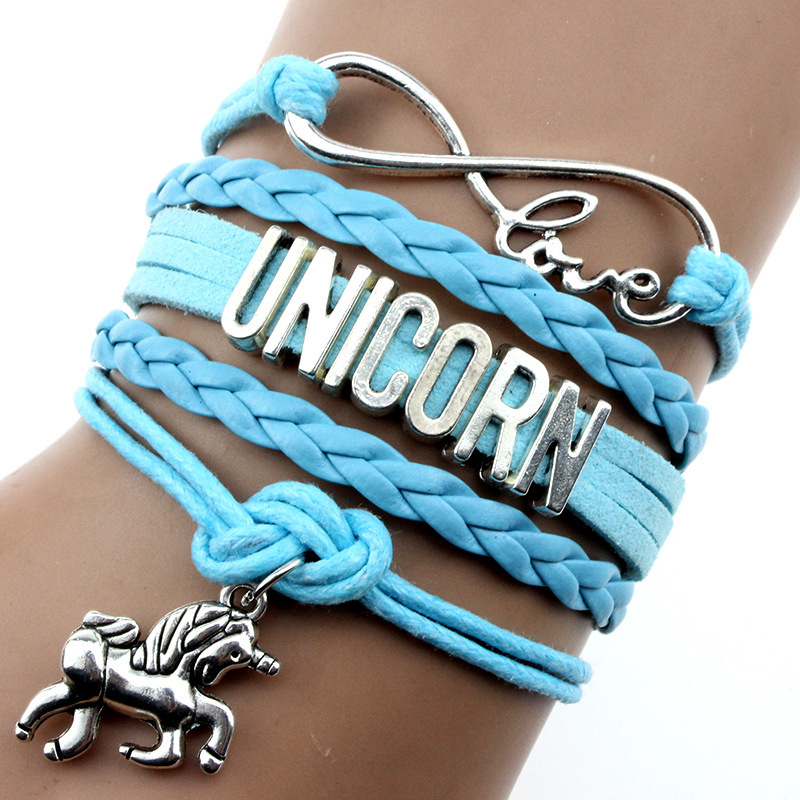 Amazon Supply Woven Bracelet UNICORN Bracelet UNICORN Pendant Letter Bracelet