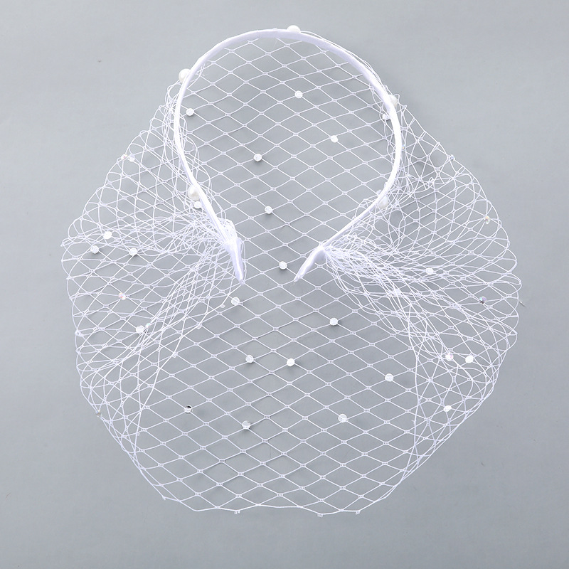 Леди Performance Veil Ретро Сетка Жемчужный Алмаз Большая Сетка Свадебная Вечеринка Европа и Америка Аксессуары Amazon Повязка на голову