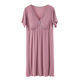 Pregnant Women's Dress Home Pajamas Fashion Postpartum Nursing Nightdress Summer Thin Feeding Short Sleeve Large Size Mid-length