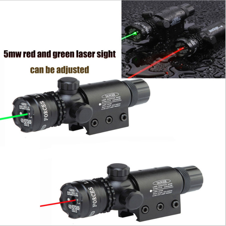 803 red and green laser sight can be adjusted up and down, left and right, waterproof and earthquake-resistant laser sight