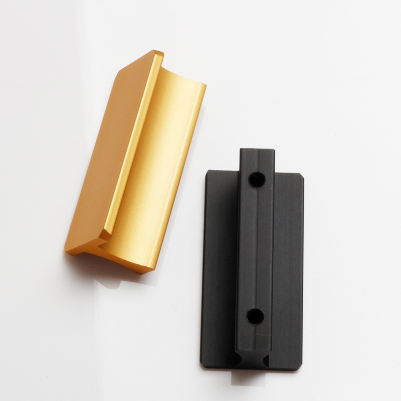 Light Luxury Aluminum Alloy Cabinet Bedside Table Handles Rectangular Simple Hardware Furniture Accessories Square Handles Drawer