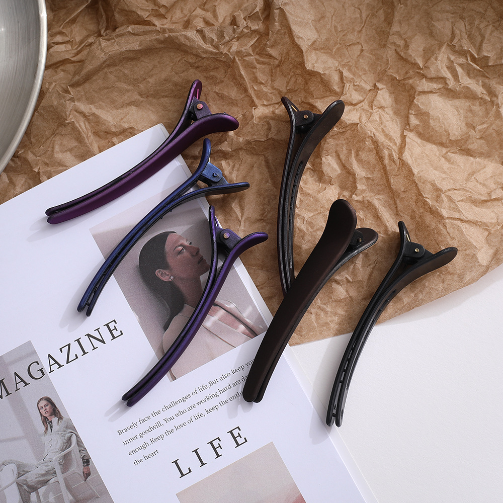 Hairdressing black duckbill clip crocodile clip spray paint frosted color hairpin for women Yiwu boutique supply