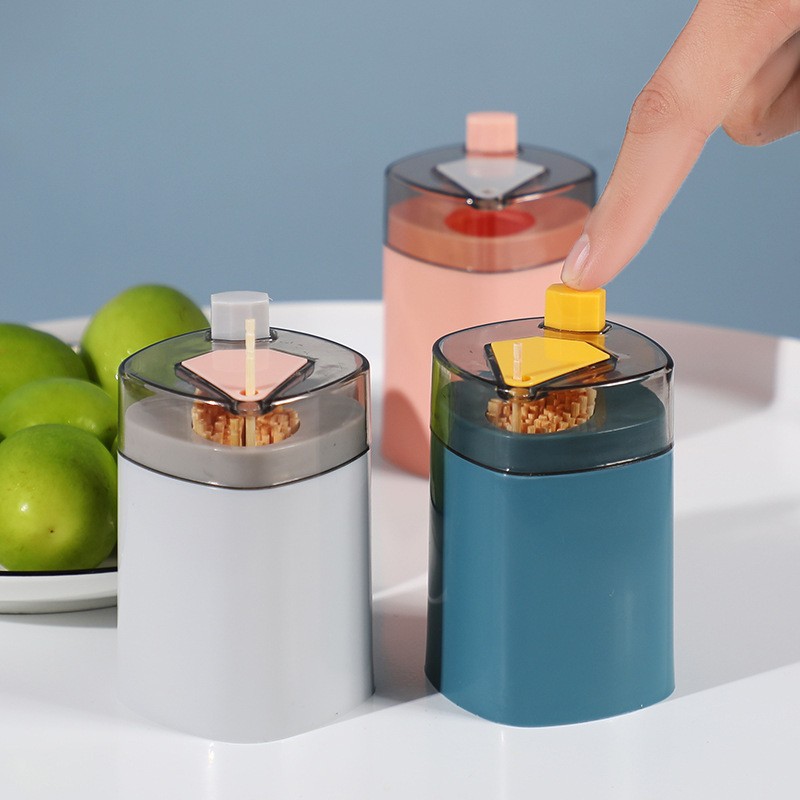 Press Automatic Toothpick Holder Nordic Household Creative High-end Restaurant Toothpick Bucket Portable Creative Toothpick Box Toothpick Jar