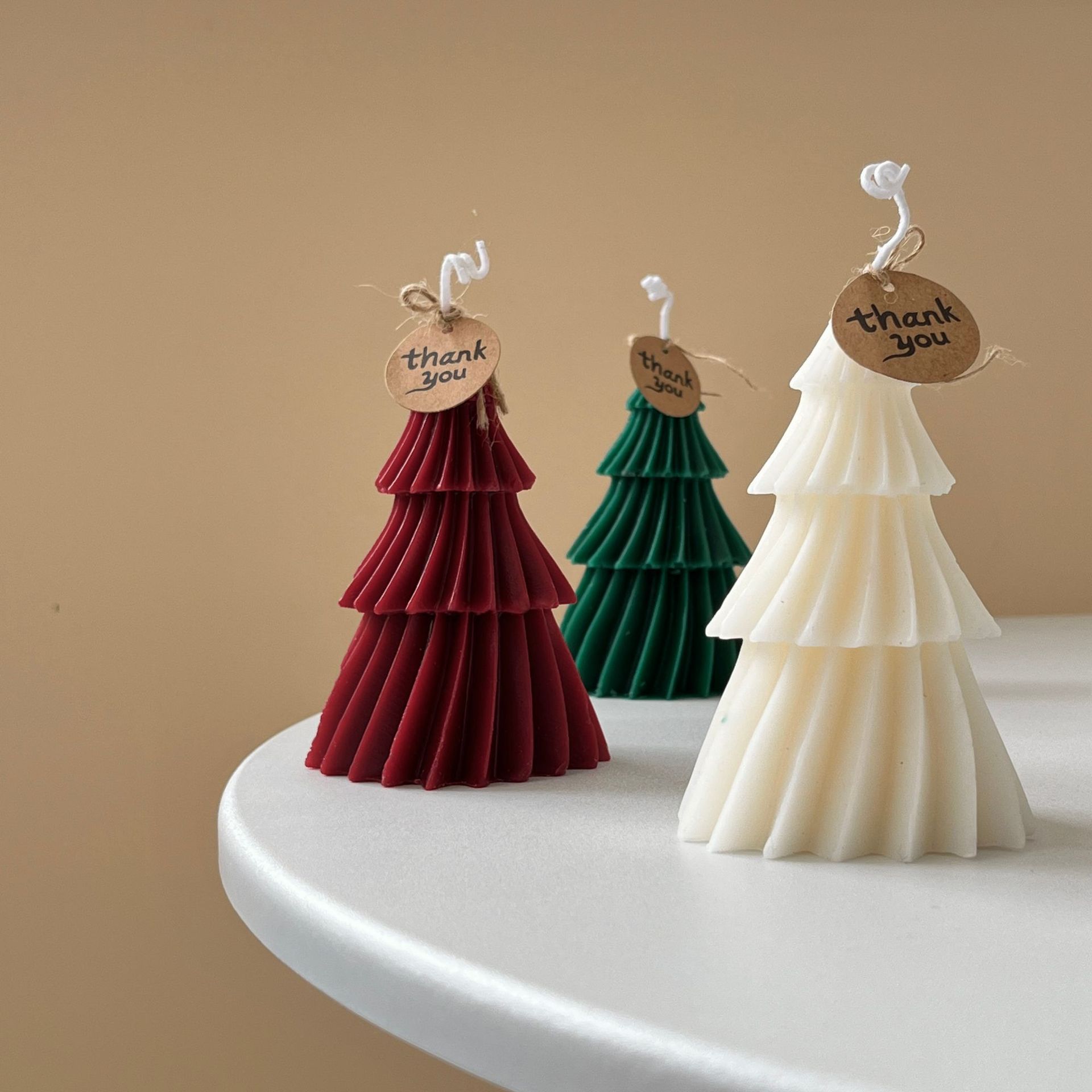 Christmas candle aromatherapy decoration birthday party gift decoration props origami Christmas tree aromatherapy candle wholesale