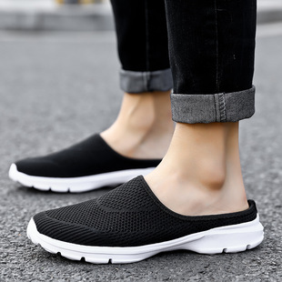 Slip-on Lazy Covered Head Half Slippers Women's Outer Wear Summer Mesh Women's Walking Slippers