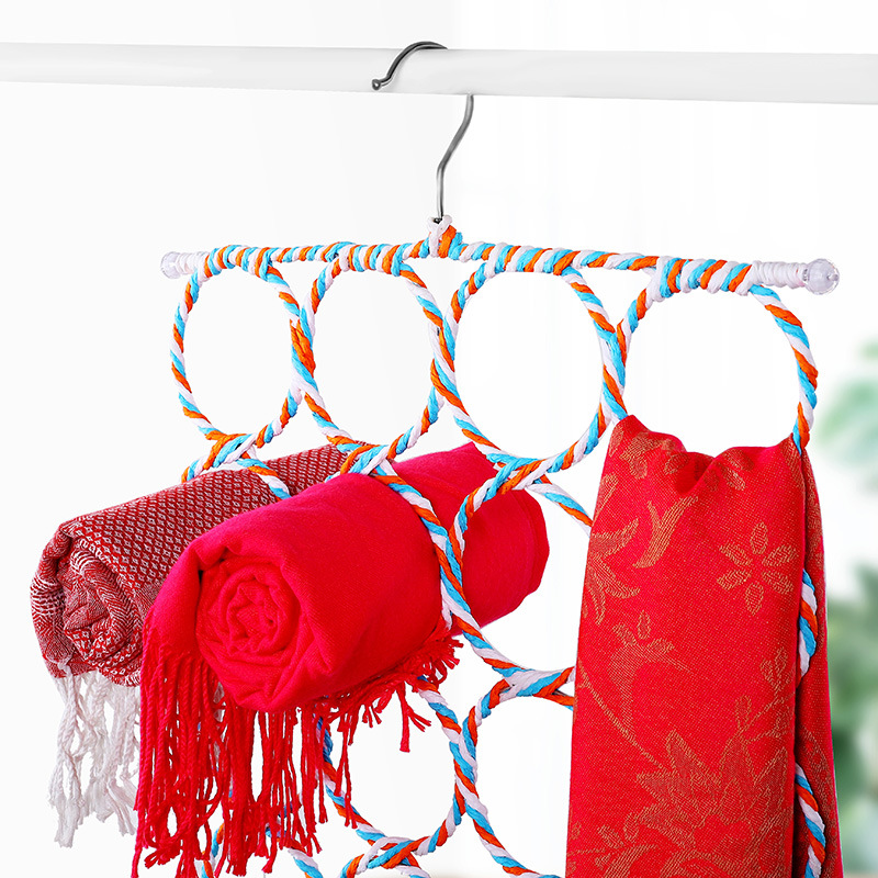 Creative Color 28 Circle Rattan Scarf Hanger Tie Display Hook Silk Towel Rack Clothing Store Hanger