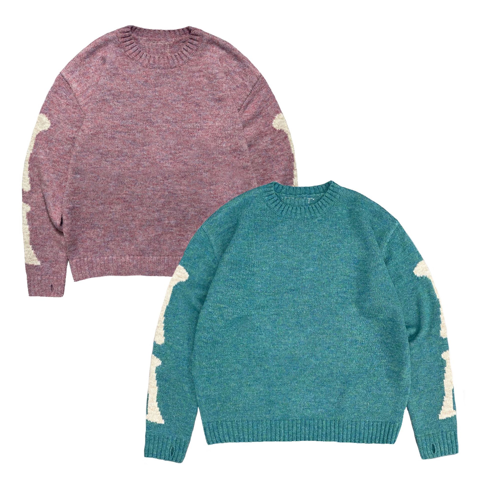 Kapital vintage Hirata Hiroshi Crewneck Loose Bone Skeleton Knitted Casual Sweater
