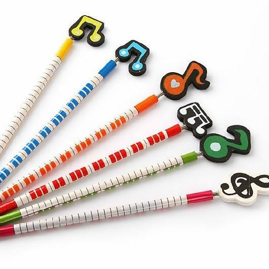 かわいいカラー音楽記号HB字木製鉛筆学習用品学生文房具速売通アマゾン|undefined