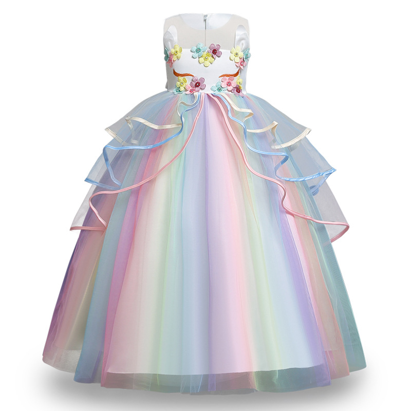 Unicorn long princess skirt children's dress summer children's dress girls dress skirt a generation of hair