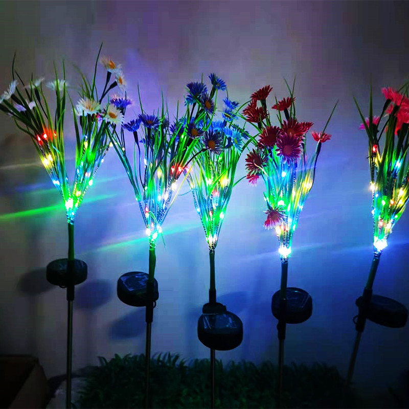 Solar Wildflower Light Simulation Flower Outdoor Waterproof Courtyard Villa Garden Decorative Light Solar Lawn Floor Insert Light