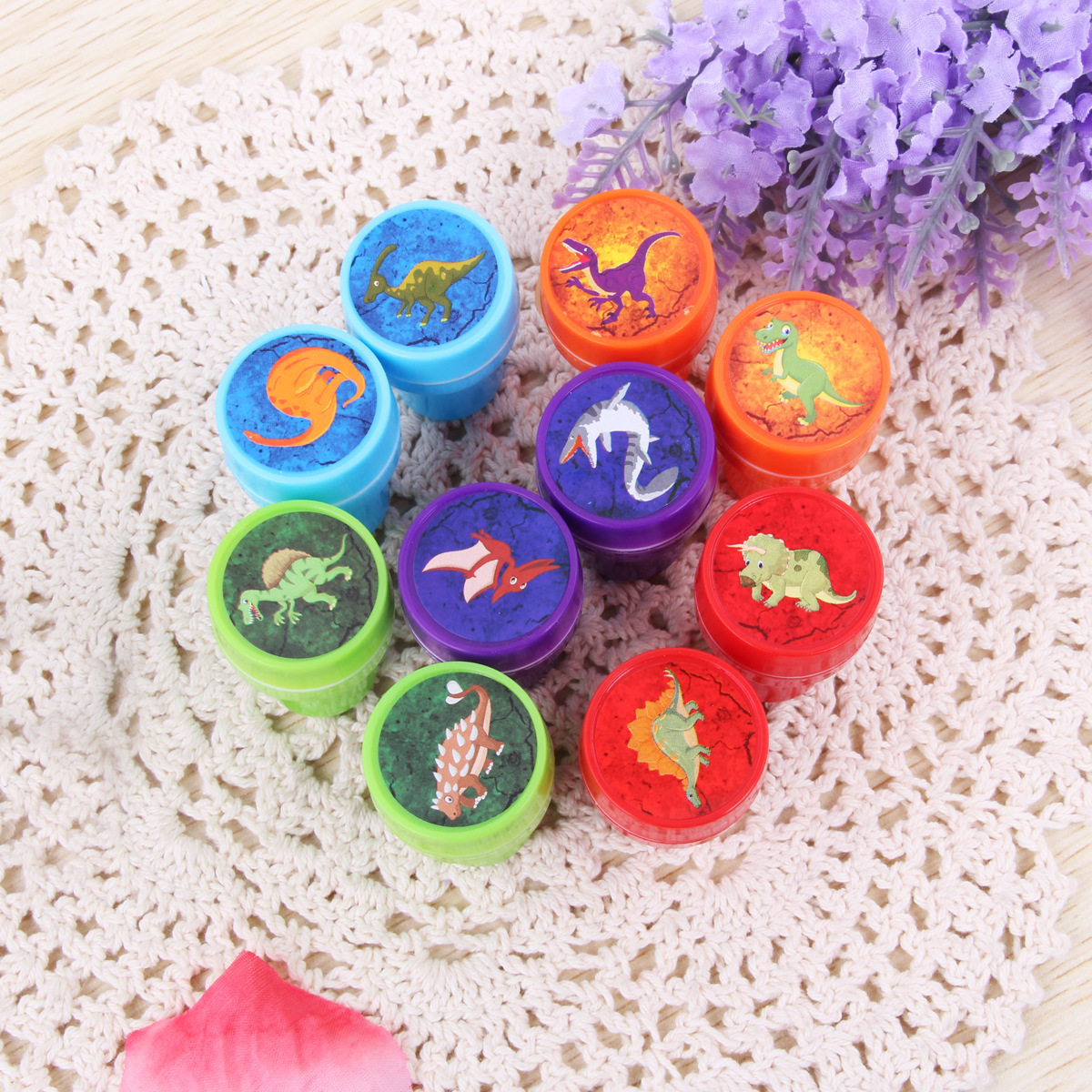 Free Shipping Japanese and Korean Cute Children's Cartoon Fun Toy Diary Seal Marine Animal Dinosaur Seal 10 Pieces